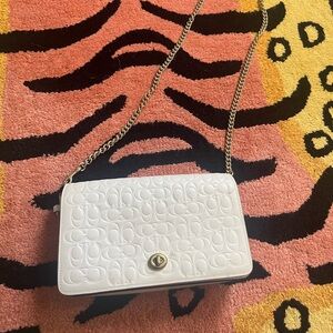 White Coach Bag with Verification Card